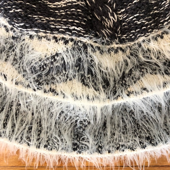 Girls Black/Cream Tweed Cape with Sleeves. And decorative trim accents. - Picture 2 of 4